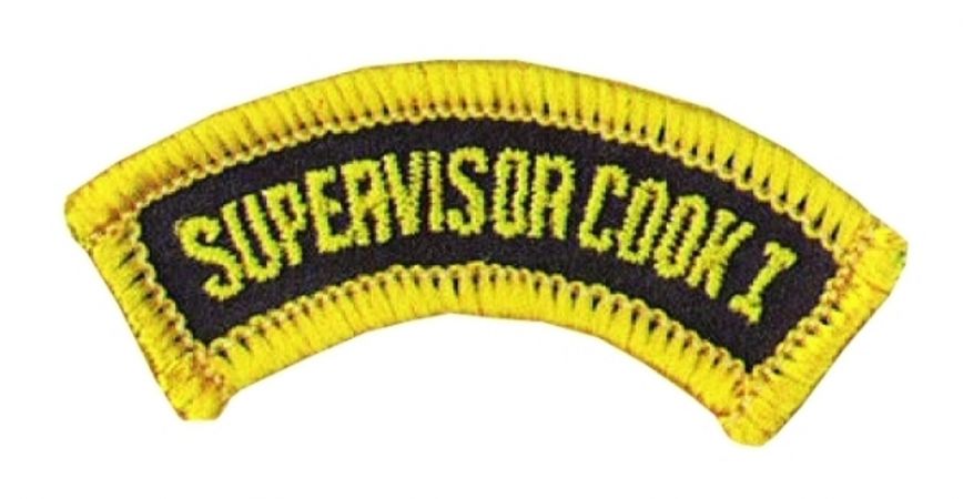 California Dept of Corrections " SUPERVISOR COOK I" - ARC'D TAB PATCH.